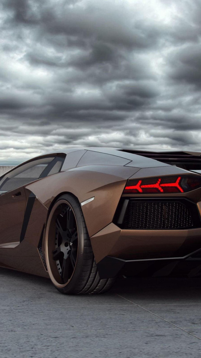 Brown sports car cloudy sky free wallpaper - medium preview image