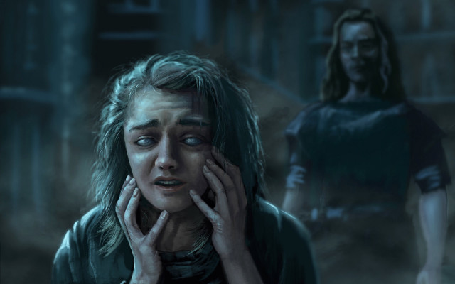Woman holding face man dark free wallpaper - medium preview image