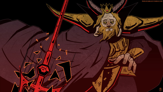 Man sword cape crown drawing free wallpaper - medium preview image