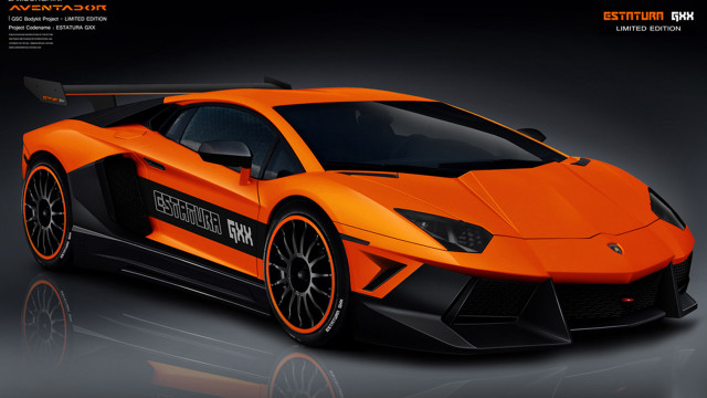 Orange sports car black background free wallpaper - medium preview image