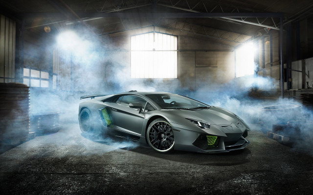 Silver sports car smoke tires free wallpaper - medium preview image