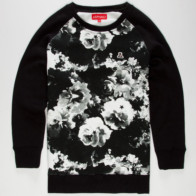 Black white sweater flowers pattern free wallpaper - medium preview image