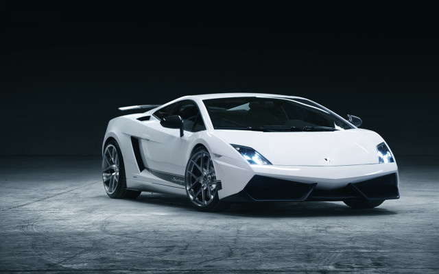 White sports car dark room #21 free wallpaper - medium preview image