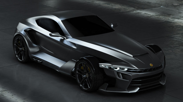 Silver sports car above dark free wallpaper - medium preview image