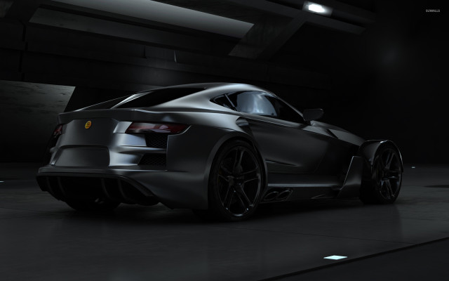 Black sports car dark room #26 free wallpaper - medium preview image
