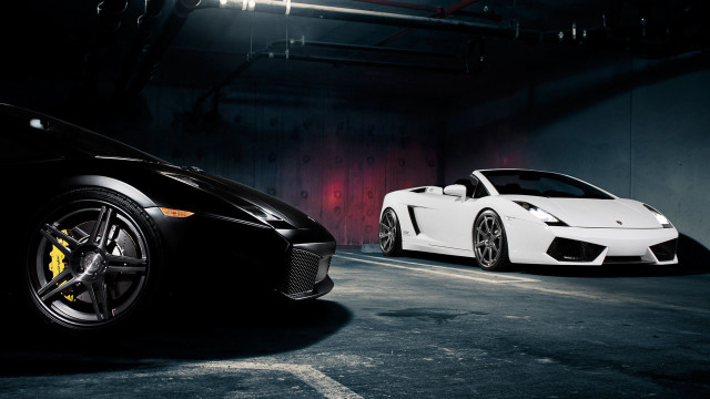 Sports cars dark garage red free wallpaper - medium preview image