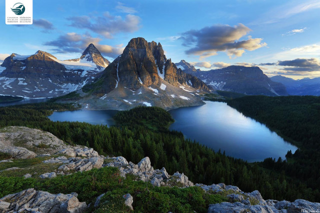Mountain lake trees rocks blue #2 free wallpaper - medium preview image