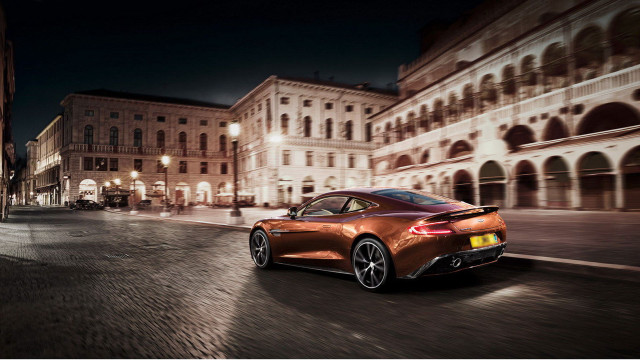 Car night street building light free wallpaper - medium preview image