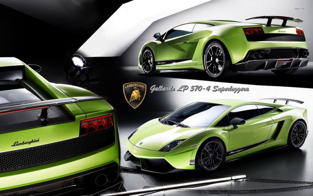 Green lamb car black white free wallpaper - medium preview image
