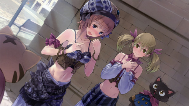 Anime girls building cat group free wallpaper for desktop - medium preview image