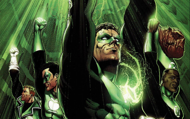 Green lanterns surrounded green room free wallpaper - medium preview image
