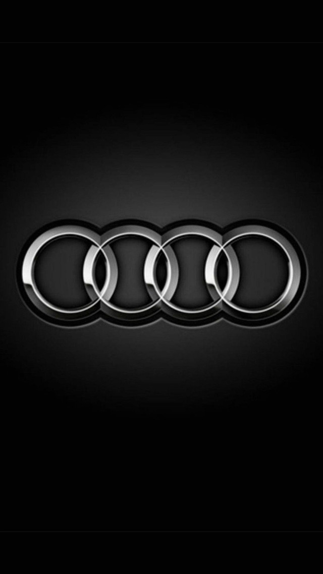 Audi logo black white background free wallpaper - medium preview image