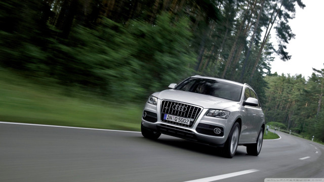 Silver car driving road forest #9 free wallpaper - medium preview image