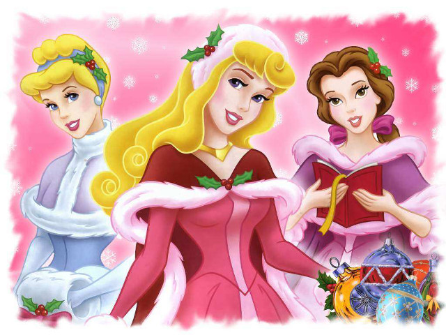 Princesses christmas background bell group free wallpaper - medium preview image