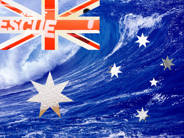 Wave british flag stars ocean free wallpaper - medium preview image