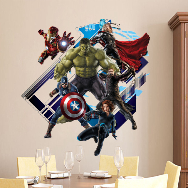Dining room table avengers mural free wallpaper - medium preview image