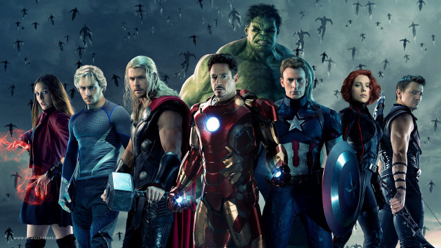 Avengers group cloudy sky lightning free wallpaper - medium preview image
