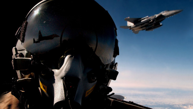 Fighter jet clouds sky flying free wallpaper - medium preview image