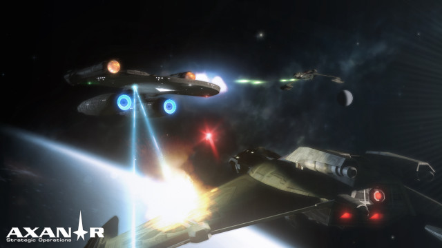 Spaceships flying through space star free wallpaper - medium preview image