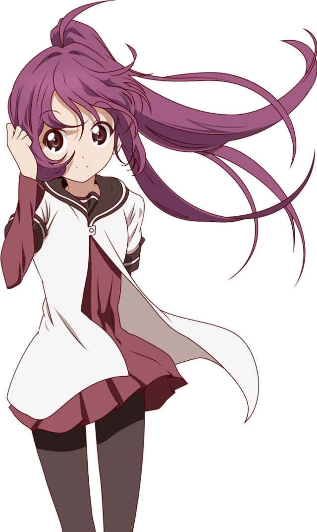 Girl purple hair school uniform free wallpaper - medium preview image