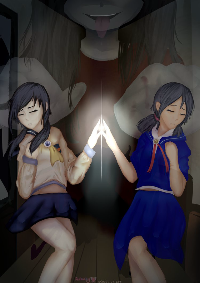 Anime girls lightsaber looking dark free wallpaper - medium preview image