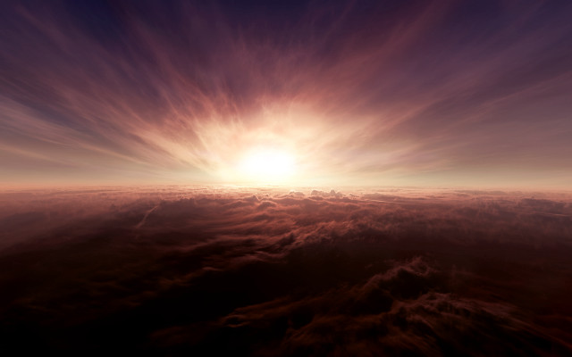 Sunset water clouds bright sun free wallpaper - medium preview image