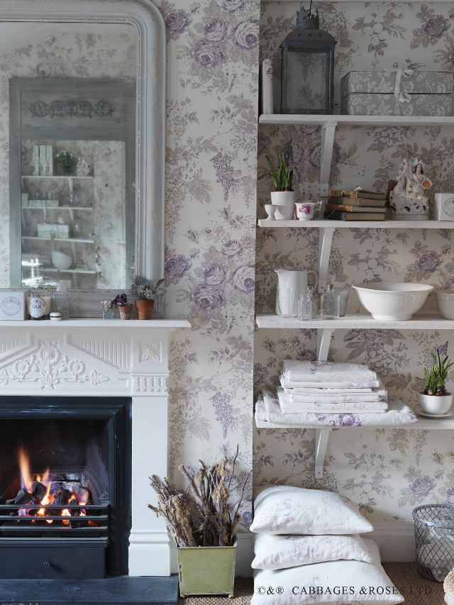Fireplace mirror shelves books vase free wallpaper - medium preview image