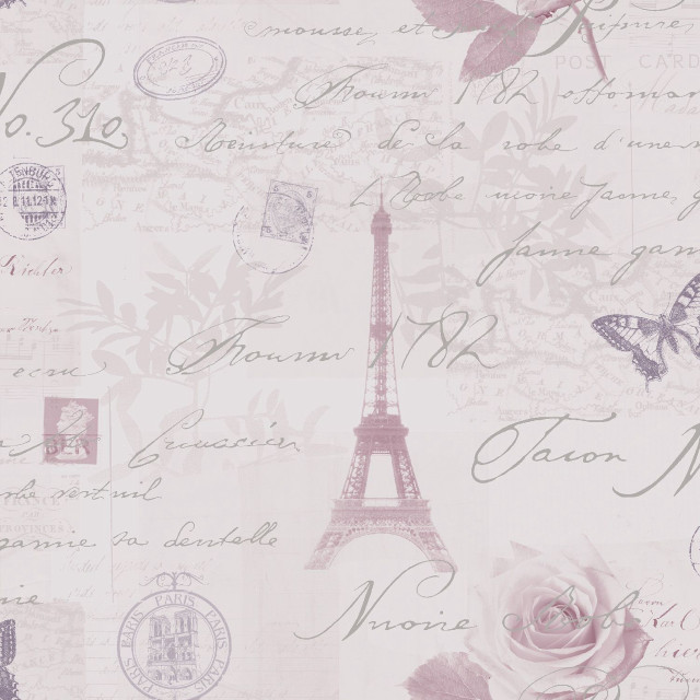 Pink rose eiffel tower butterfly free wallpaper - medium preview image