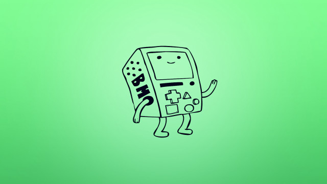 Cartoon character keyboard green background free wallpaper - medium preview image