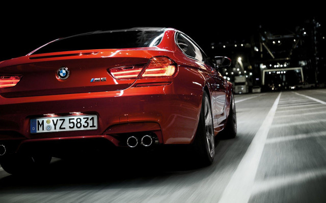 Red car night street lights free wallpaper - medium preview image