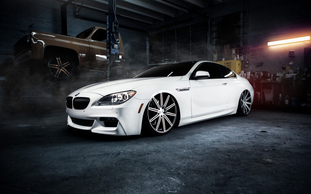 White car garage truck smoke free wallpaper - medium preview image