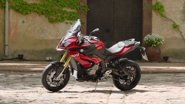 Red motorcycle cobblestone street ivy free wallpaper - medium preview image