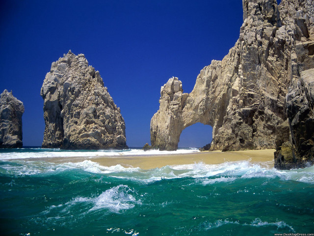 Rock formation ocean beach sky free wallpaper - medium preview image