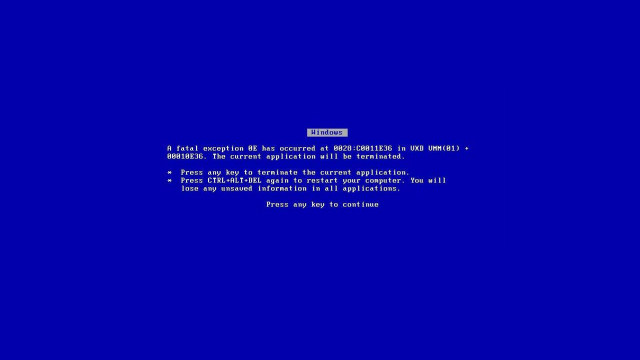 Blue screen message display png free wallpaper - medium preview image