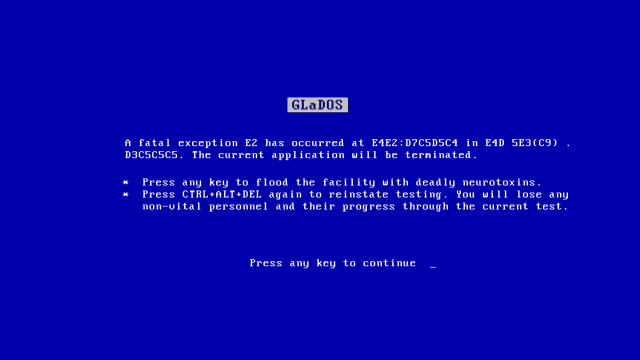 Blue screen glados fatal error free wallpaper - medium preview image
