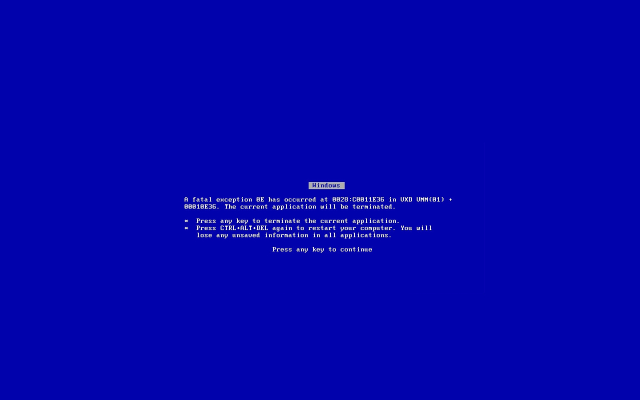 Blue screen message not possible free wallpaper - medium preview image