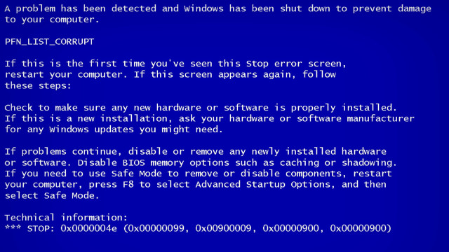Blue screen system error message free wallpaper - medium preview image