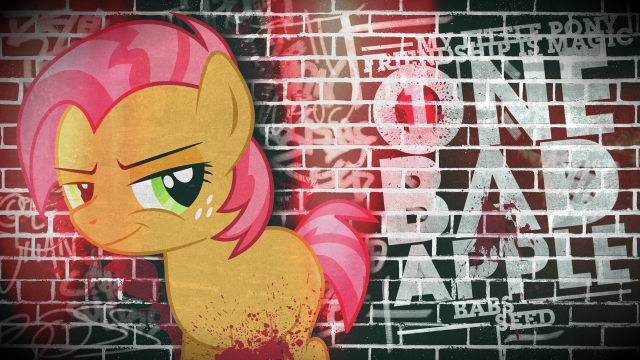 Pink pony brick wall graffiti free wallpaper - medium preview image