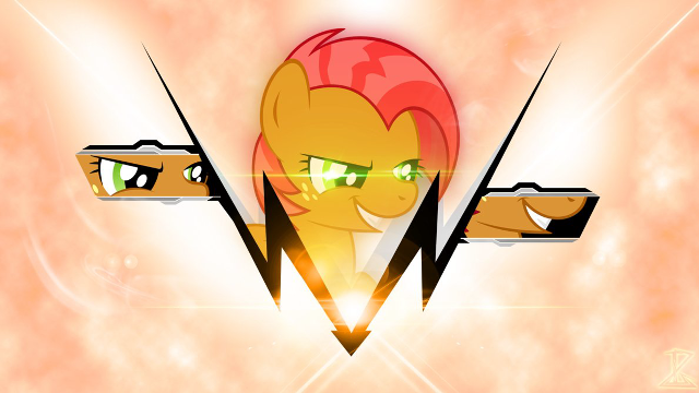 Pony redhair greeneyes pinkcut hologram free wallpaper for desktop - medium preview image