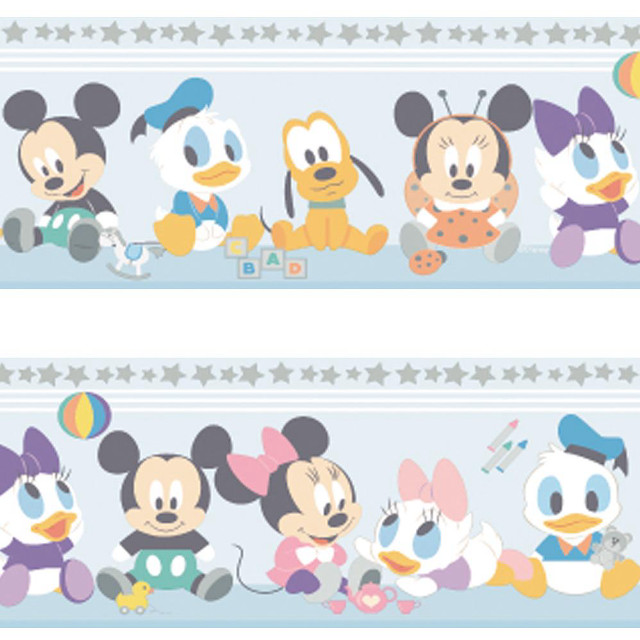 Mickey mouse friends border blue free wallpaper - medium preview image