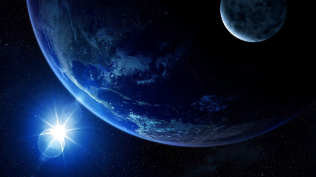Blue planet bright star distant #2 free wallpaper - medium preview image