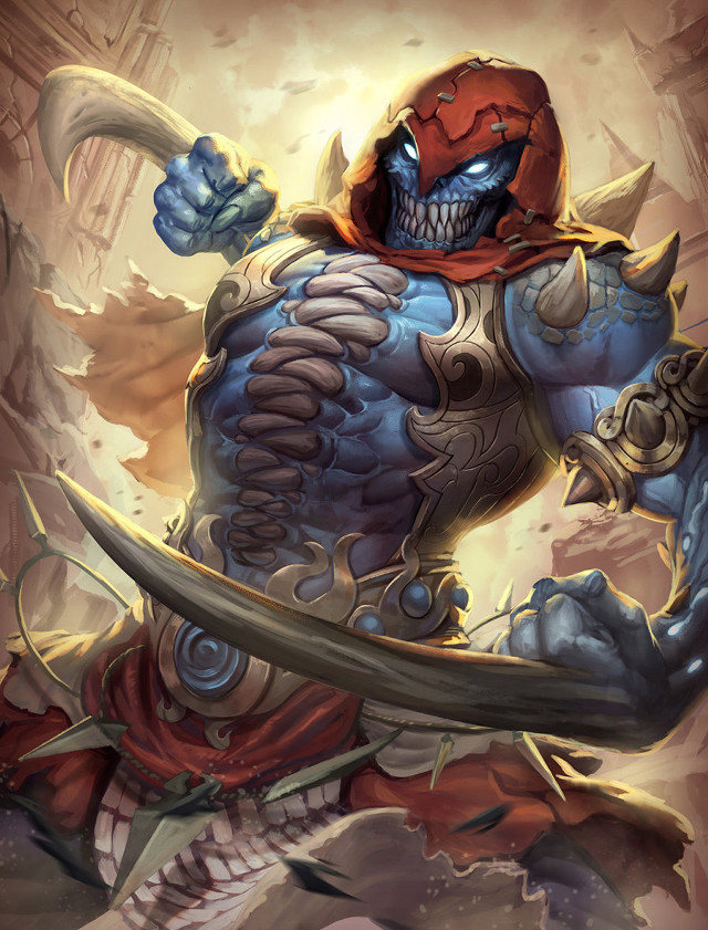Fantasy character sword demon face free wallpaper - medium preview image