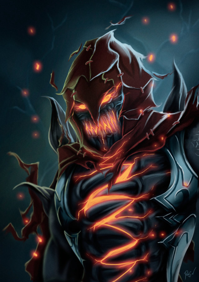 Demonic creature glowing eyes hooded free wallpaper - medium preview image