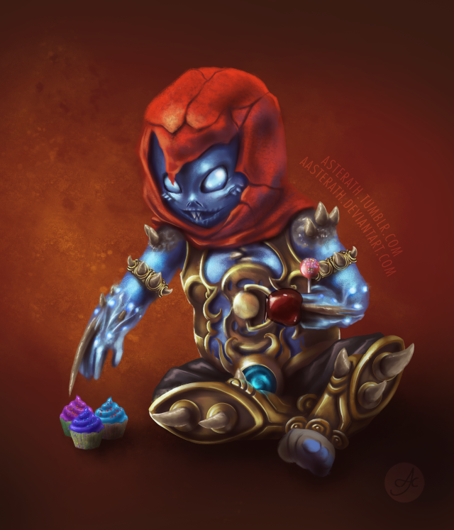 Cartoon character sitting cupcake demon free wallpaper - medium preview image