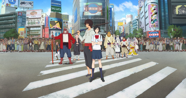 Group people street crosswalk crowd free wallpaper - medium preview image