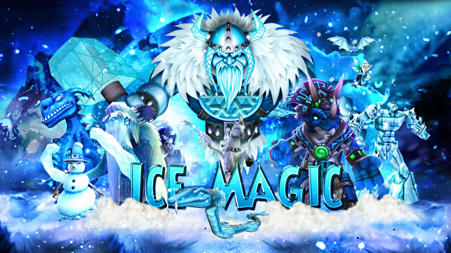 Animated characters blue background ice free wallpaper - medium preview image