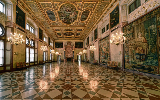 Large room checkered floor chandelier #2 free wallpaper - medium preview image