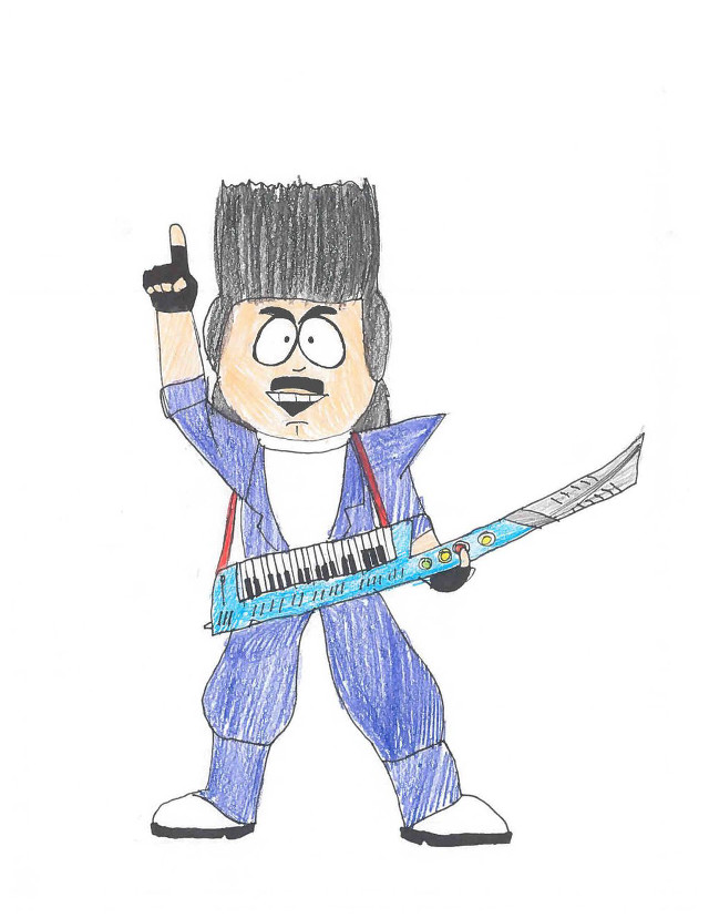 Man guitar microphone hand drawing free wallpaper - medium preview image