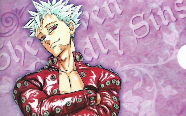 White hair red shirt crossed free wallpaper - medium preview image