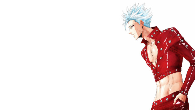Blue hair red suit man free wallpaper - medium preview image